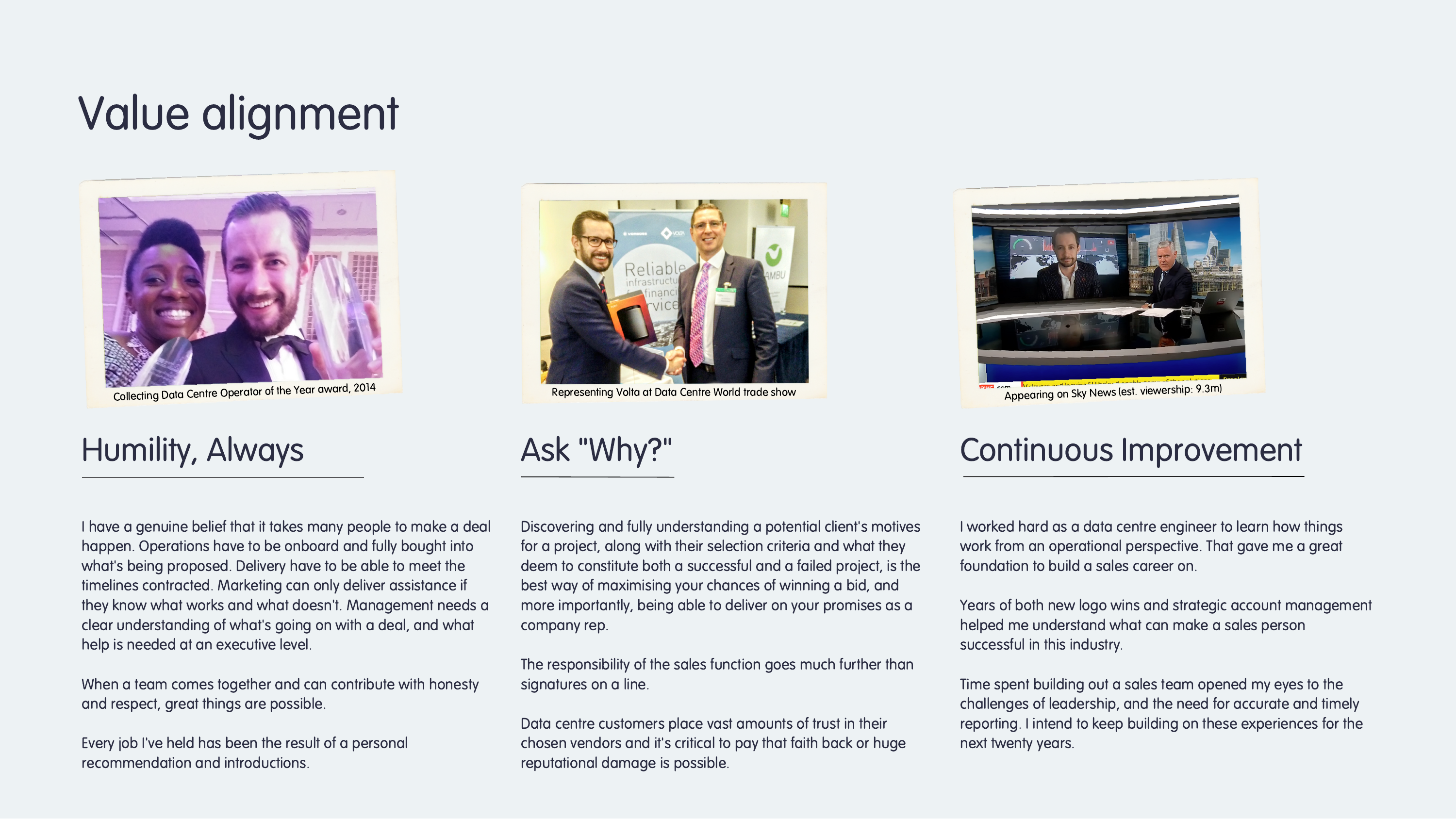 Value alignment slide from the deck.